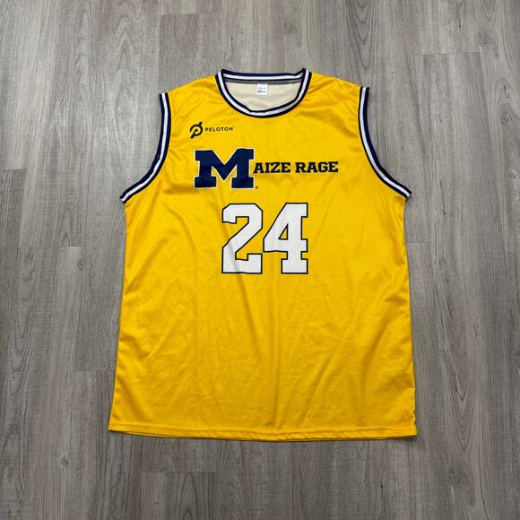 University of Michigan Wolverines Basketball Jersey Men's XL Maize Rage Hoops - Picture 1 of 6